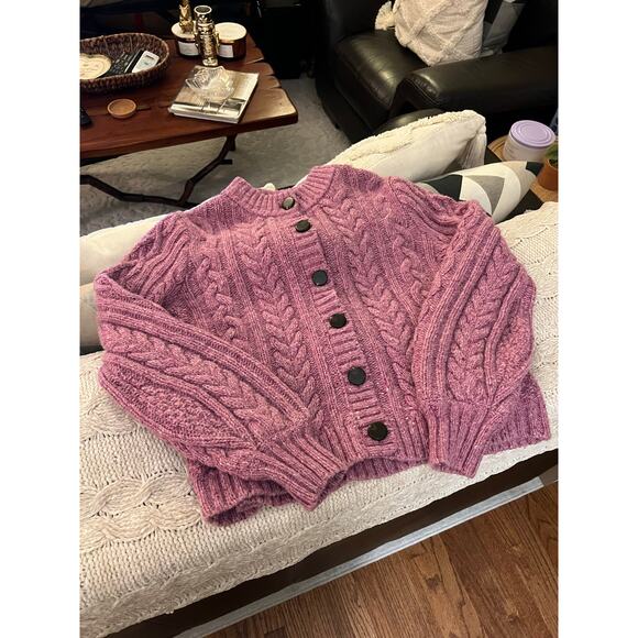 La Maille Sezane Andina Gilet Jumper in Pink Garden Size S✨ - Picture 1 of 16